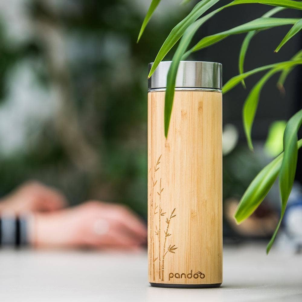 Bamboo Thermo Mug with Tea Strainer
