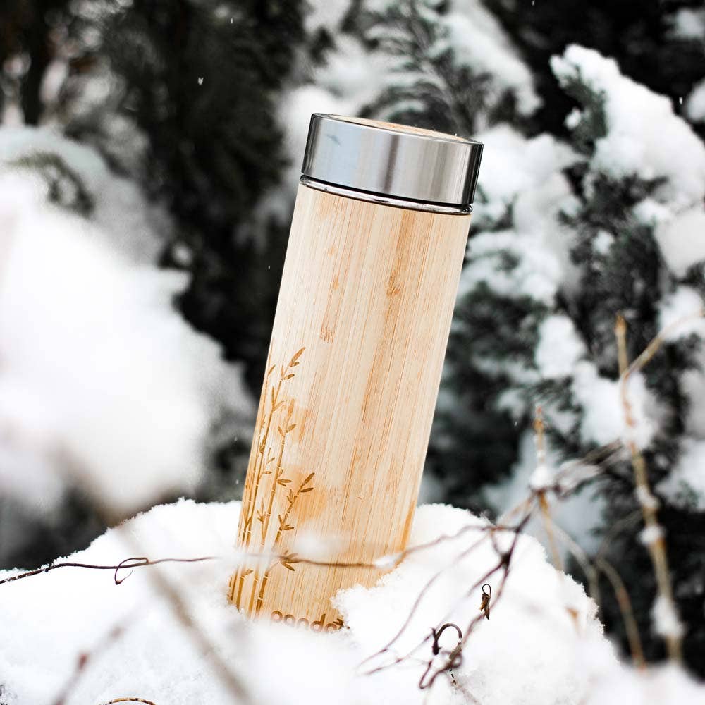 Bamboo Thermo Mug with Tea Strainer
