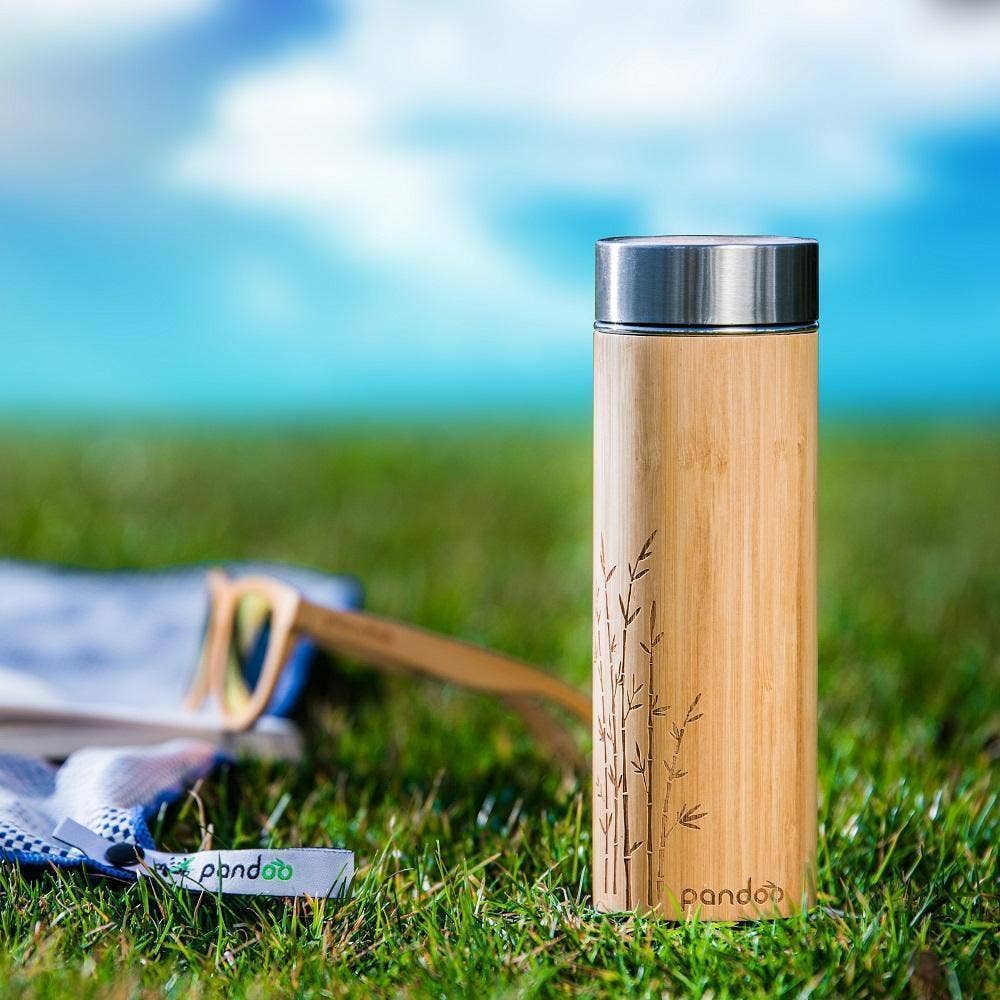 Bamboo Thermo Mug with Tea Strainer