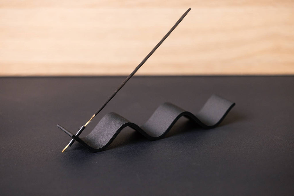 Incense Holder - Wood-based with metal insert - Curly