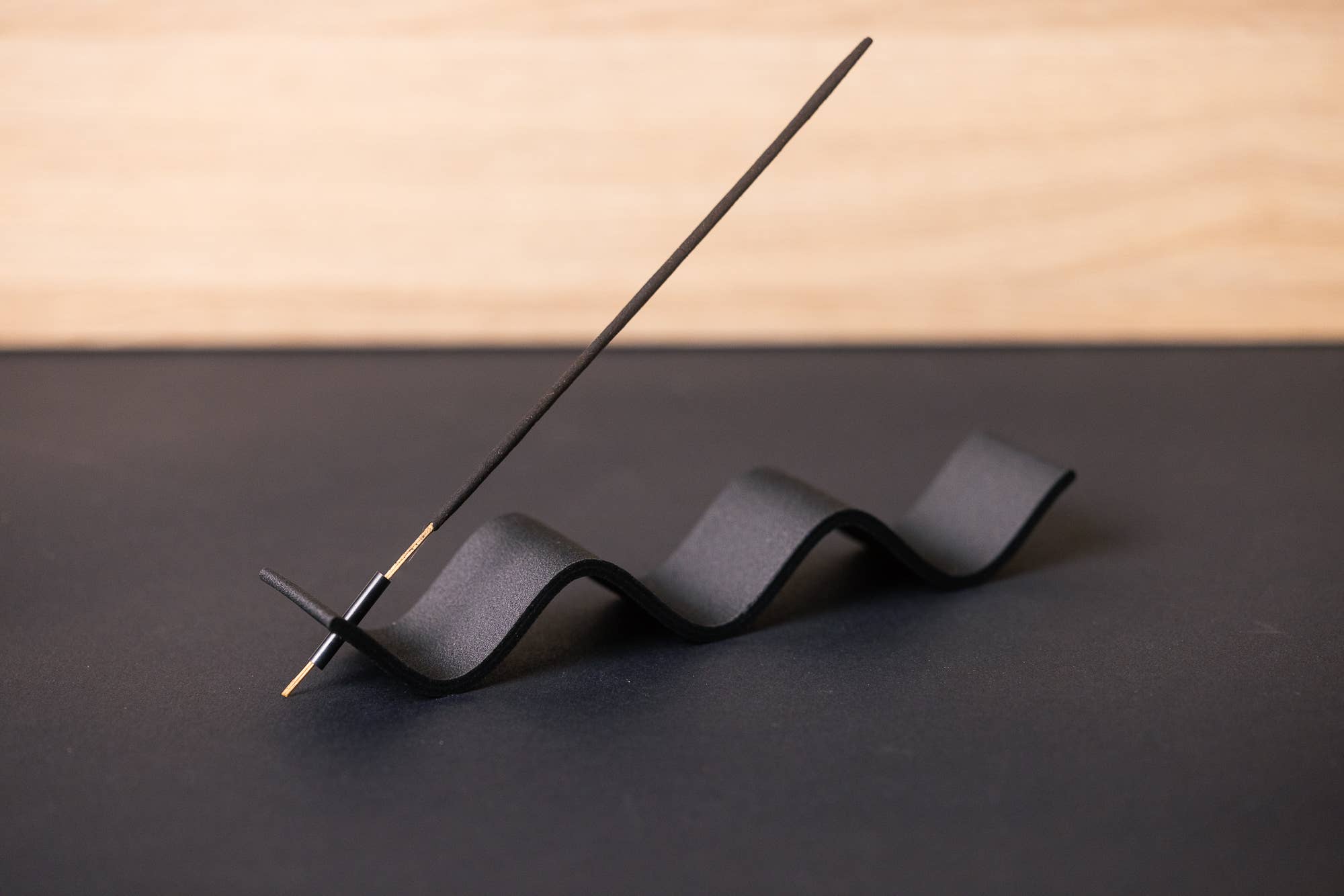 Incense Holder - Wood-based with metal insert - Curly