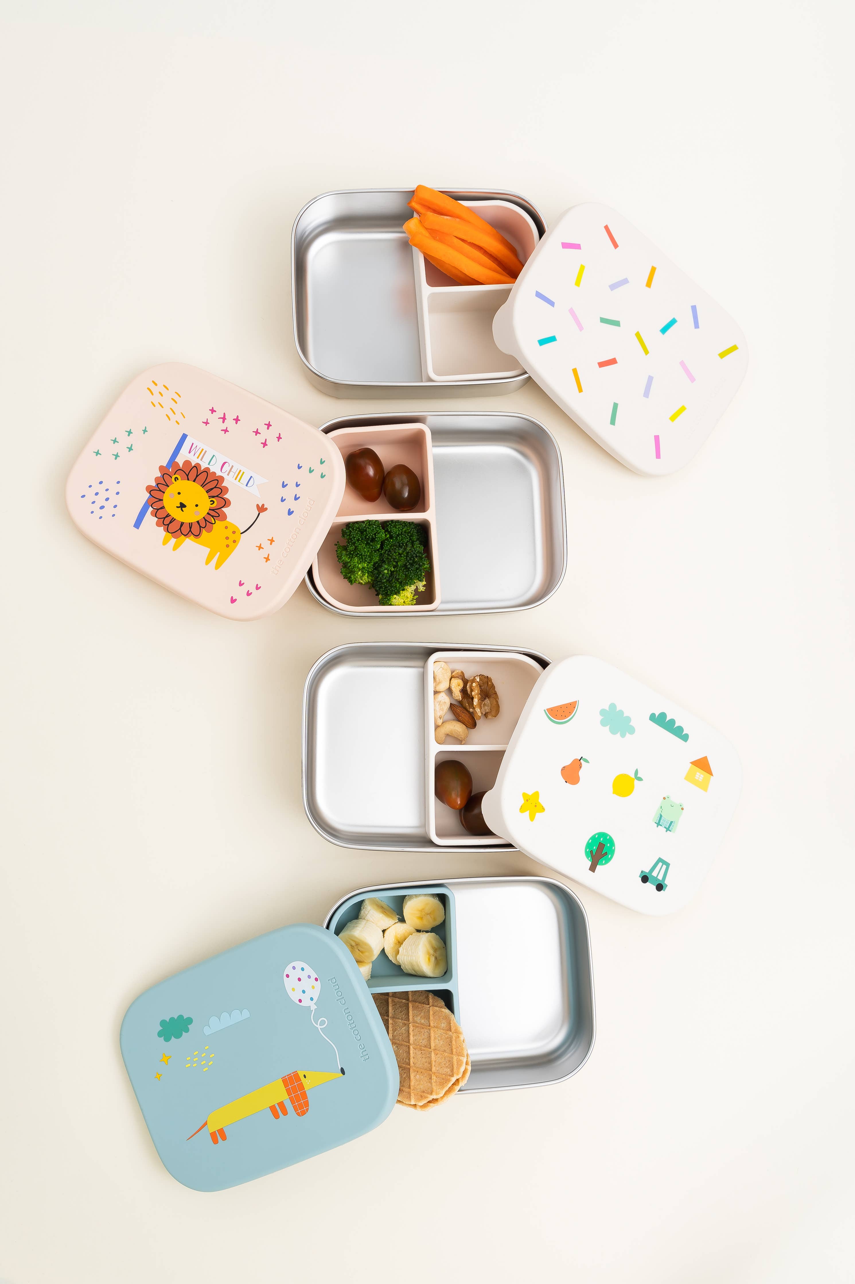 STAINLESS STEEL LUNCHBOX with compartments for KIDS Rainbow