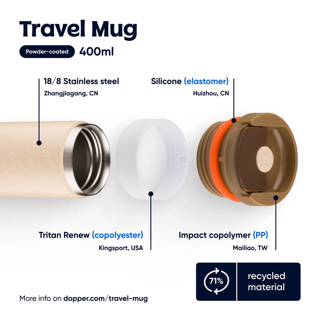 Dopper Travel Mug 400 ml - Earthy Brown