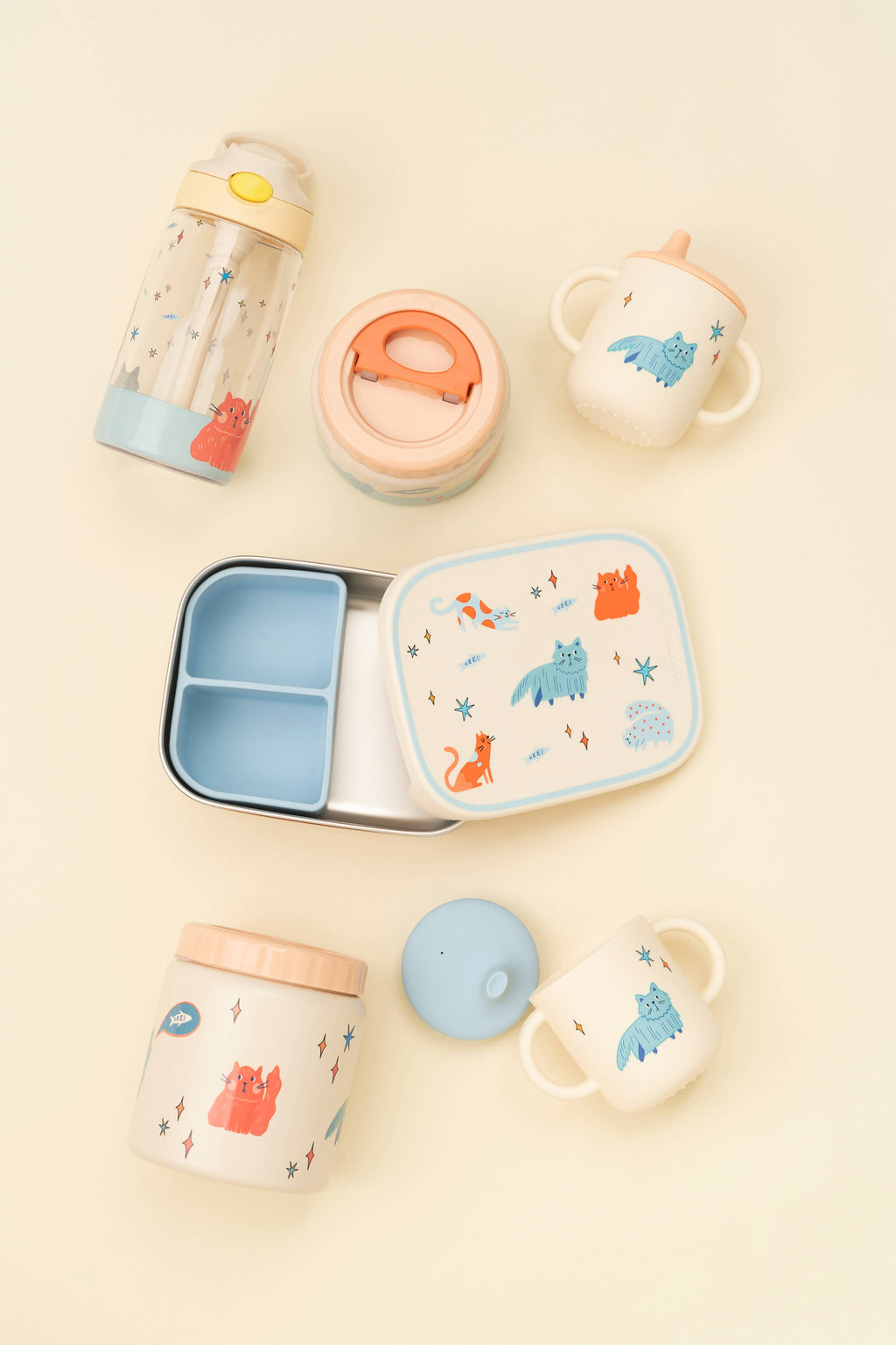 Insulated Stainless Steel Bottle for Kids Meowtiful Cats