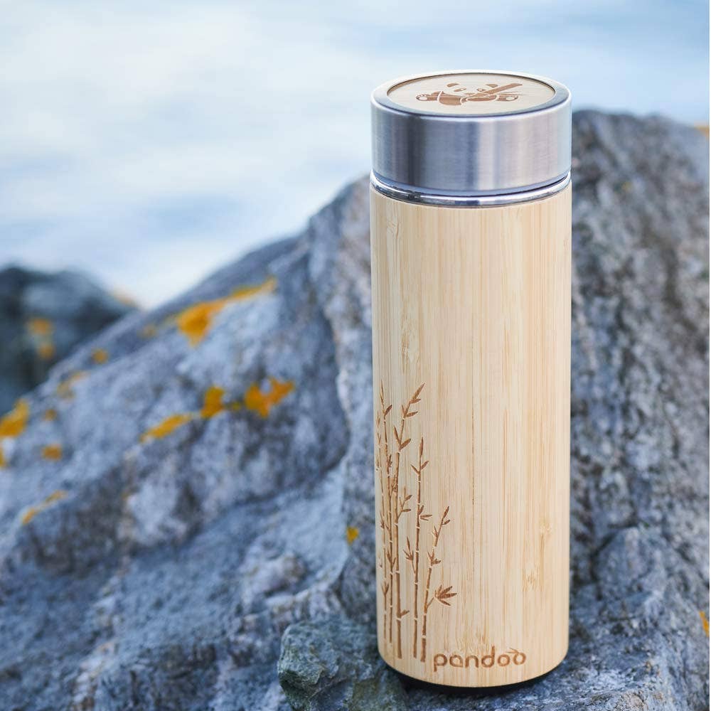 Bamboo Thermo Mug with Tea Strainer