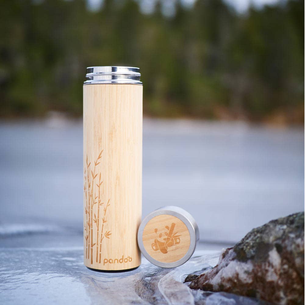 Bamboo Thermo Mug with Tea Strainer