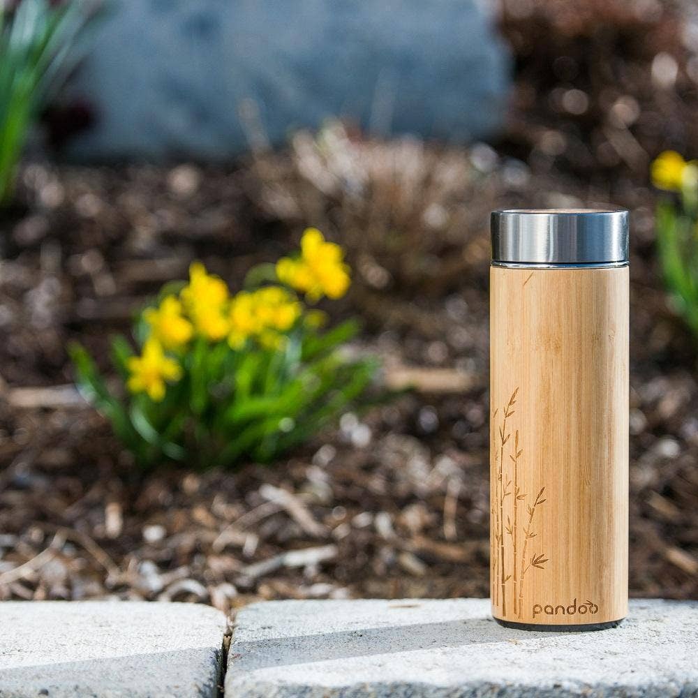 Bamboo Thermo Mug with Tea Strainer