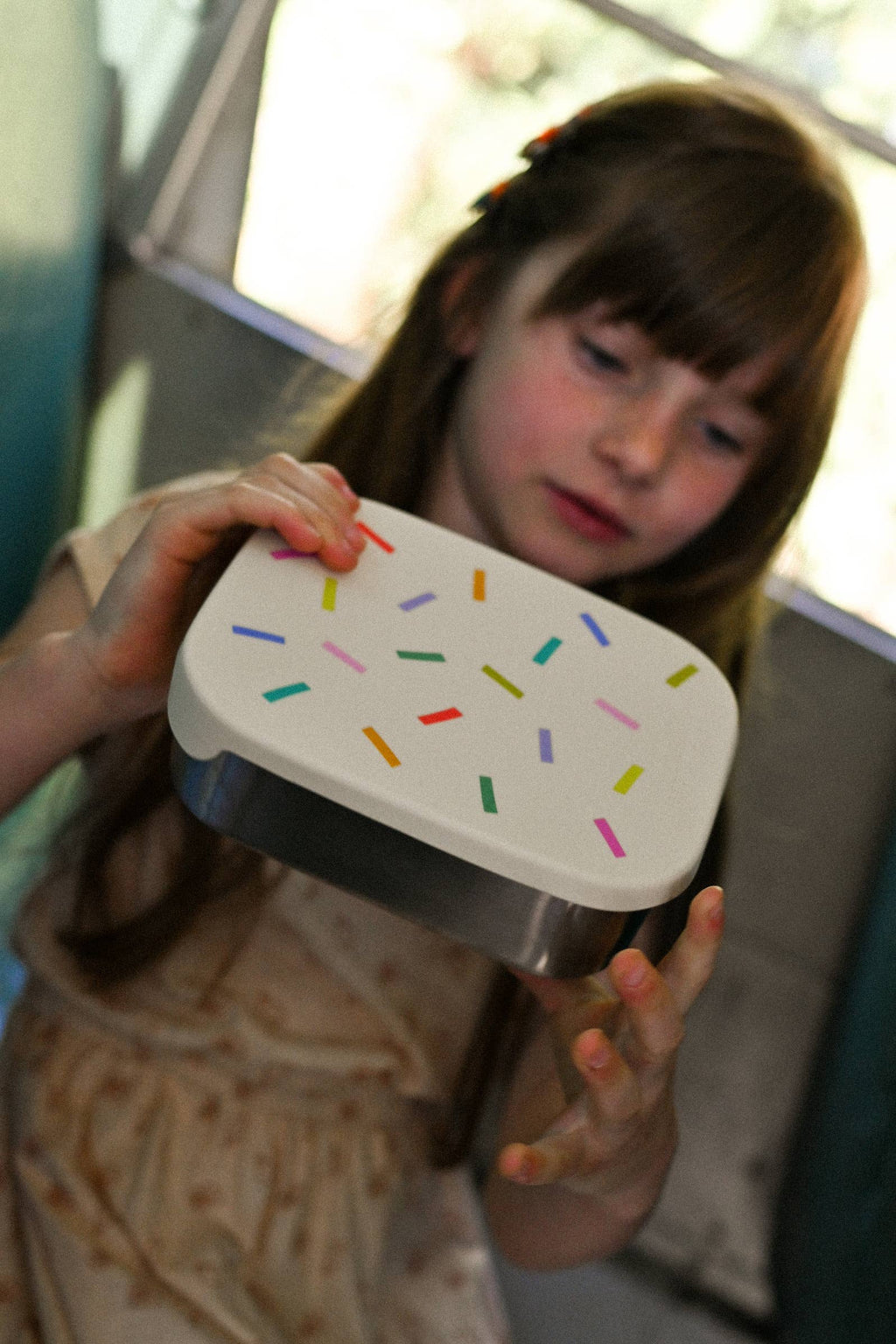 STAINLESS STEEL LUNCHBOX with compartments for KIDS Confetti