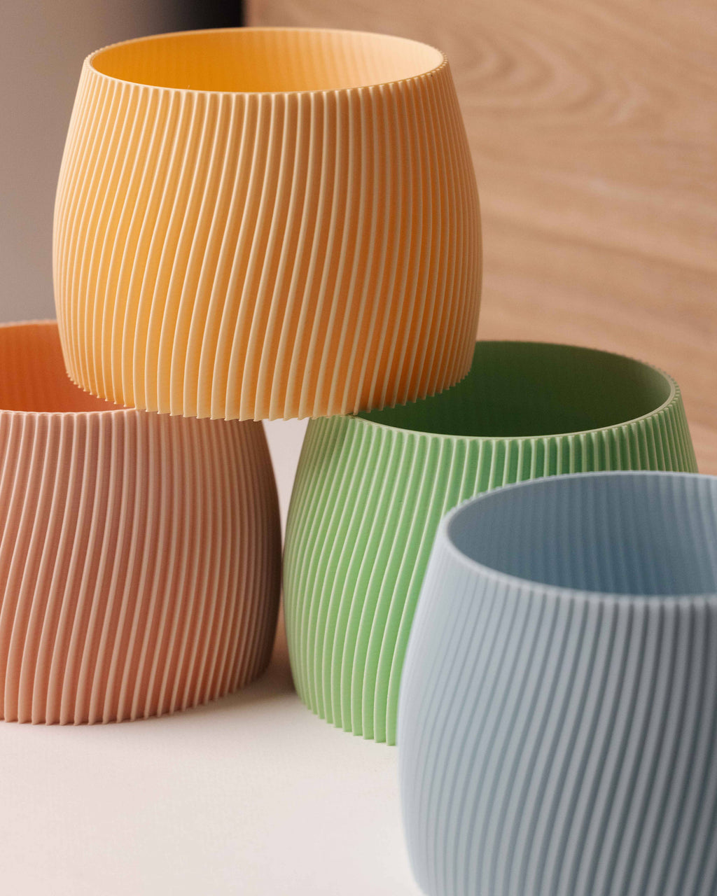 Geometric Planter - Pastel colors - 3D printed -Plant based