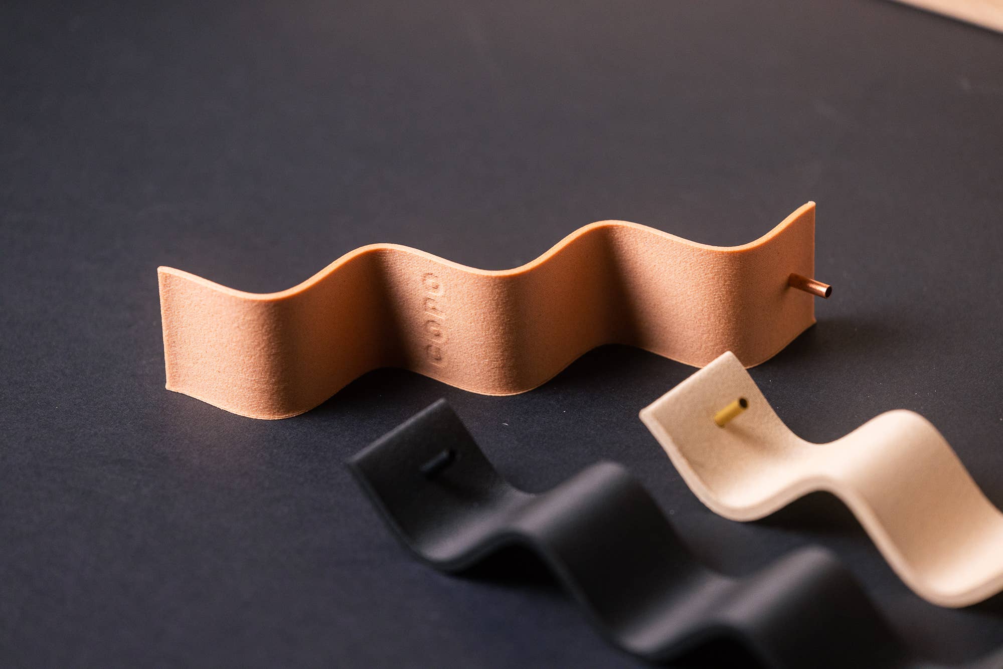 Incense Holder - Wood-based with metal insert - Curly