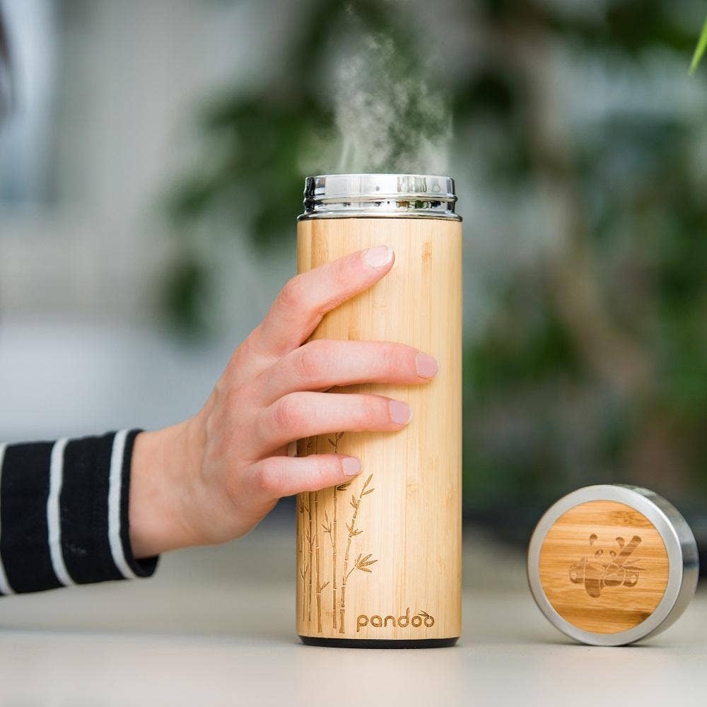 Bamboo Thermo Mug with Tea Strainer